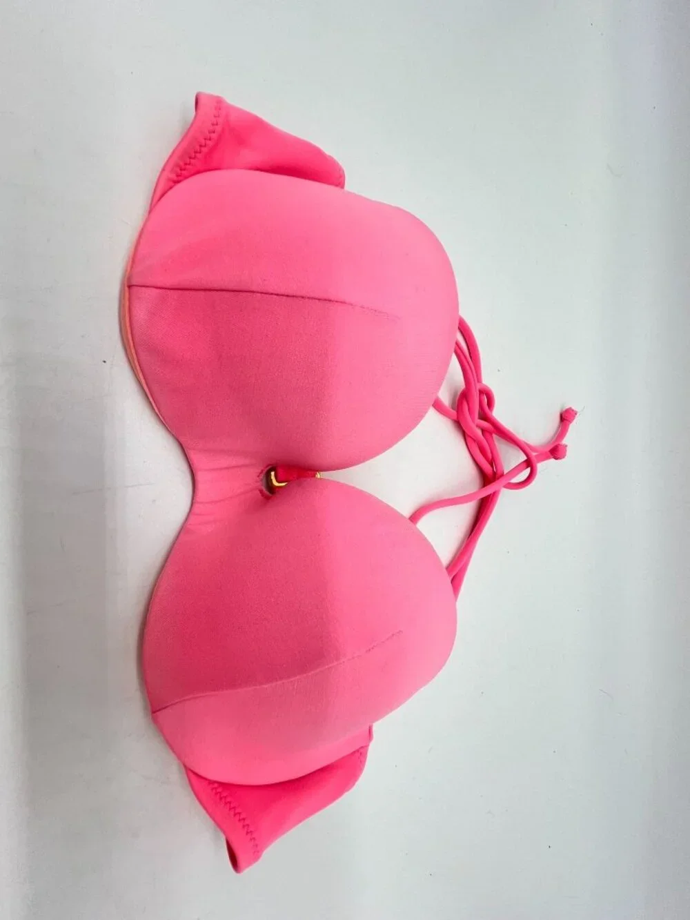 Victoria's Secret Pink Halter Bikini Top Orange Strapless Bandeau Top Size 32B